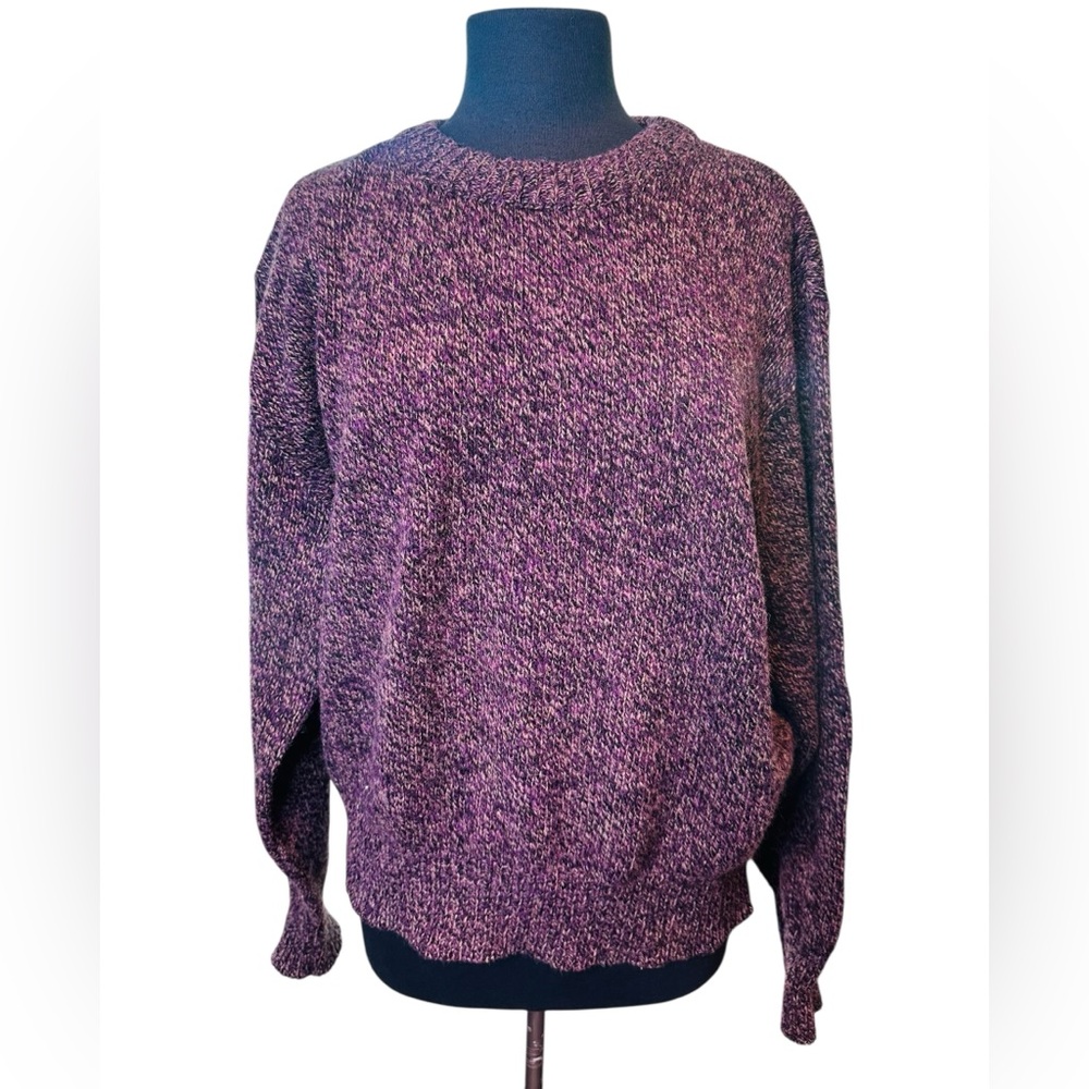 Vintage Environmental Clothing CO. Purple Wool Blend Crew Neck Sweater SZ Large
